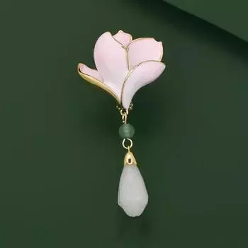 Магнолия Брошь Пряжка Классическая планка Подвеска Новые китайские аксессуары для одежды Чонсам Корсаж Высококачественная булавка для женщин