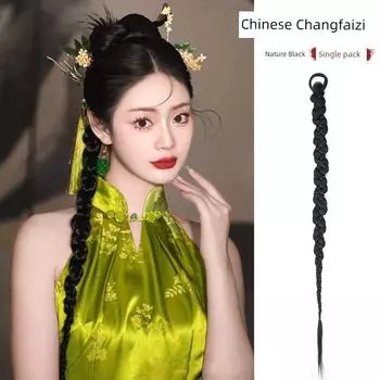 Magpie Paper-Cut Matching National Style False Braids Children Artificial Sweet Cool Sexy Internet Hairstyle Twist Braid Horse Tail New Chinese Style Long Braid