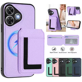 Magsafe 2 в 1 съемный чехол-кошелек Xiaomi 15 Pro с держателем для карт, магнитной подставкой, откидной чехол из искусственной кожи для Redmi Note 13 Pro Redmi 14C Note14 Redmi Note 14 5G чёрный