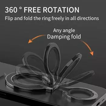 Magsafe Magnetic Phone Finger Ring Holder Magnetic Sheet 360° Rotating Foldable Stand for IPhone 14 15 Phone Accessories чёрный