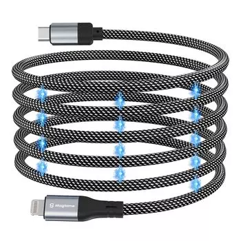 Magtame Кабель Lightning to Magnetic для быстрой зарядки 3A MFi iPhone с памятью, совместимый с кабелем USB-C для iPhone Pro, адсорбция, не запутывается, Type-C