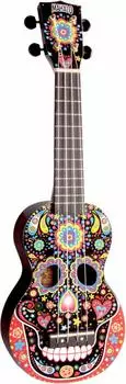 MAHALO Soprano UKULELE Art Series Skull MA1 SK Black