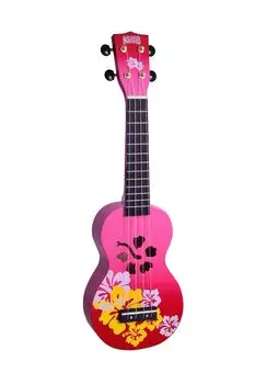 MAHALO Soprano UKULELE Designer Series Hibiscus MD1 HB Red Burst