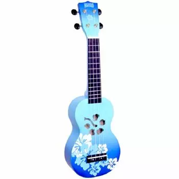 MAHALO сопрано УКУЛЕЛЕ Дизайнерская серия Hibiscus MD1 HB Blue Burst
