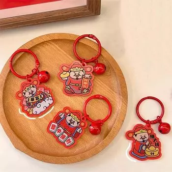 Mahjong Shape God of Wealth Keyring Bag Pendants Chinese Toy Pendant Lady/Girl StyleA