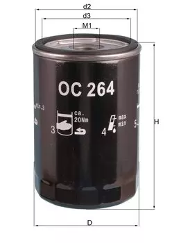 MAHLE/Oil element part number: OC264