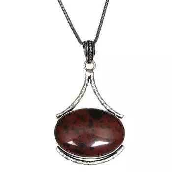 Mahogany Obsidian Handmade Women s Unisex Silver Jewelry Pendant 2.5