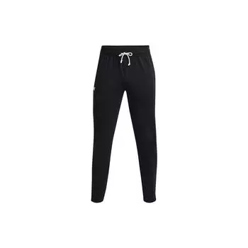 Махровые брюки Under Armour Rival с кулиской и эластичными манжетами, мужские черные 1376772-001 S