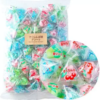 Mai Gum Kobo Sakuranbo Ассорти видов моти 1 кг примерно 132 Dagashi Gummy Конфеты коммерческого назначения в индивидуальной упаковке Вишневый моти Yoshimatsu (3