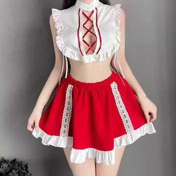 Сексуальное белье горничной, сексуальный костюм для страсти, полуночный гламур, пижамный костюм для соблазнения 7 average size