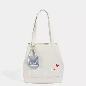 Maijioli Niche Style Genuine Leather Bucket Bag Large Capacity Shoulder Commuter Tote Women s Second-Changing Backpack Handbags Beige