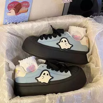 Maillard 2025 лето и осень новые повседневные туфли для скейтбординга уродливые милые модные универсальные повседневные маленькие белые туфли с большой головой 35 синий