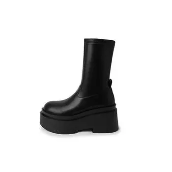Maillard autumn and winter knight boots, the thick sole is increased, but the knee is thin, retro versatile high boots 34