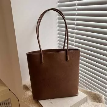 Maillard Bag Women S Large-Capacity Tote Bag Retro Winter Shoulder Bucket Bag Women светло-коричневого