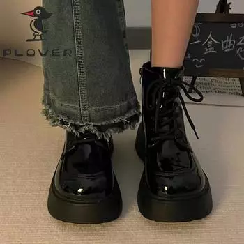 Maillard College Versatile Sweet Cool Big Head Platform Sole Martin Spring Boots Women s New ins British Boots 35