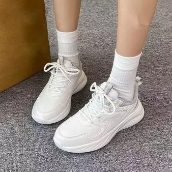 Maillard повседневная эластичная женская обувь весна и осень 2024 года, новинка, толстая подошва, легкая спортивная обувь для бега 35 белый