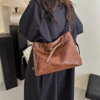 Maillard retro backpack bag women s autumn and winter 2024 new trendy fashion tote bag casual large-capacity backpack 35*13*27