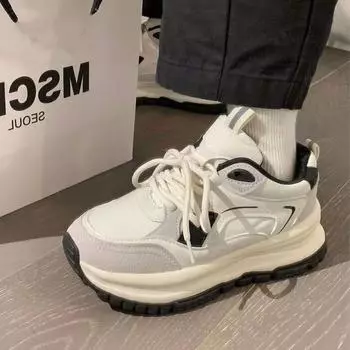 Maillard student sports shoes women s Japanese waffle Forrest Gump shoes super fire versatile platform casual versatile running women s shoes 35