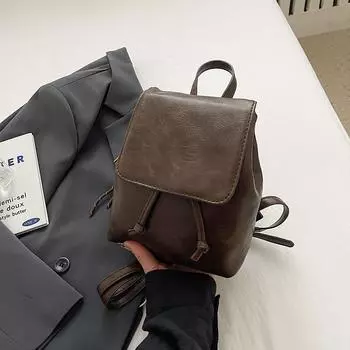 Maillard style brown backpack women s summer new trendy simple student schoolbag literary retro bag women