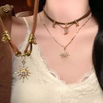 Maillard Sweet And Spicy Двухслойное звездное ожерелье Женское Американское Ретро Универсальные Премиум Аксессуары Нишевый Дизайн Ключица
