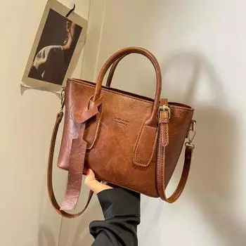 Maillard Женская осенняя модная сумка-тоут в стиле колледжа, повседневная, большой емкости, винтажная коричневый