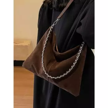 Maillard женская сумка через плечо с цепочкой осень-зима винтажная замшевая сумка на плечо женская текстурированная сумка для поездок на работу