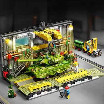 Совместимые детские сборные военные строительные блоки для основного боевого танка 33*18*15cm