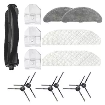 Main Brush Recyclable Mops Cloths Dust Bag Side Brush Accessories For ROIDMI EVE Plus Robot Cleaner Sweeper Parts чёрный