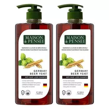 Maison de Pence Brewery Yeast Scalp Therapy, большой емкости, функциональный шампунь против выпадения волос, 1 л, 2 шт.