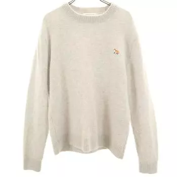 MAISON KITSUNE Свитер с длинным рукавом из смесовой марокканской шерсти L белый Мужской Б/у