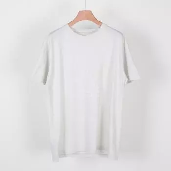 Maison Margiela Женская футболка 23SS Margiela с короткими рукавами и логотипом в тон, круглый цвет слоновой кости S51GC0521S20079102