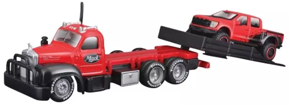 Maisto 1953 Mack Flatbed 2021 Ford Raptor Красный Готовый продукт 1/64 B-61 / F-150