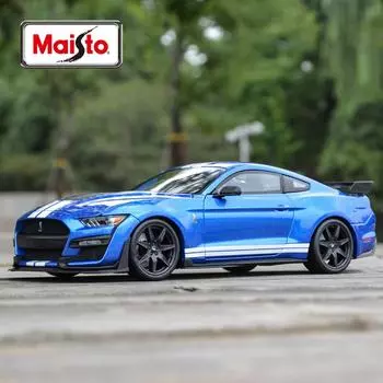 Maisto 1:18 2020 Mustang Shelby GT500 Ford Blue Sports Car Static Die Cast Vehicles Collectible Model Car Toys белый