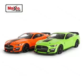 Maisto 1:24 2020 Mustang Shelby GT500 Orange Static Die Cast Vehicles Collectible Model Car Toys Gift collection зелёный