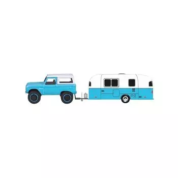 Maisto 1/64 1966 ford bronco/camper trailer blue/white Finished product