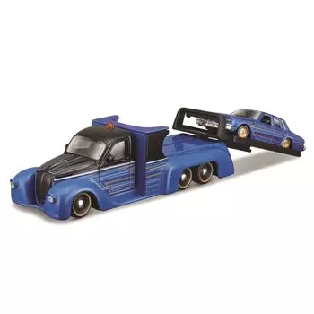 Maisto Design Elite Transport Series Missile Tow Flatbed 1987 Chevrolet Caprice Blue Mini Car Diecast Car Complete Product 11550 Blue 1/64 /