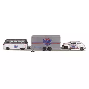 Maisto Design Team Hauler Series Volkswagen Van Beetle Silver Mini Car Diecast Car Finished Product 11550 Silver 1/64 Samba/Volkswagen