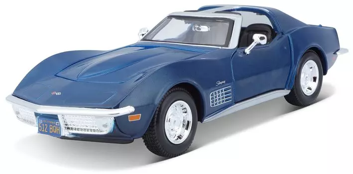 Maisto Mini Car Chevrolet Corvette Stingray CHEVROLET CORVETTE STINGRAY 1970 1/24 - (синий) [Элемент] синий