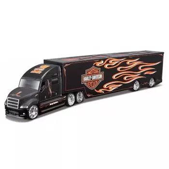 Maisto Trailer Truck Custom Mini Car Diecast Car Complete Product 11516 1/64 Harley-Davidson Black/Flames (ЧЕРНЫЙ/ПЛАМЯ)