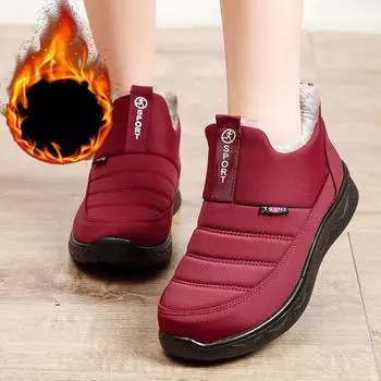 MAITA/2022, зимние теплые хлопковые ботинки, нескользящие зимние ботинки большого размера, модная хлопковая обувь 36 чёрный