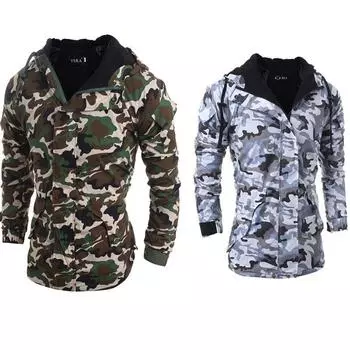 MAITA модное повседневное теплое пальто, тонкая персонализированная куртка для активного отдыха, камуфляжное пальто с капюшоном для мужчин 2XL армия зеленый