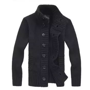 MAITA Мужские шерстяные кардиганы, свитера со стоячим воротником M хаки