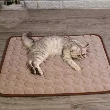 MAITA Pet Мягкие летние охлаждающие коврики Одеяло Летнее автокресло Ледяной шелковый коврик Охлаждающее одеяло для домашних животных без стежков XS розовый