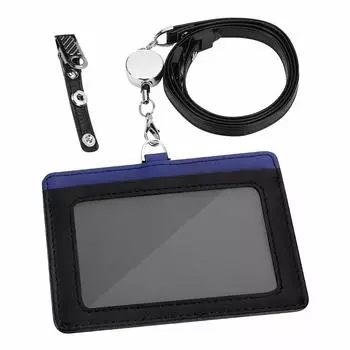 Maiwey ID Card Горизонтальная ID Card Имя Телескопическая катушка клипса ремень Двойной подлинный подарочная упаковка держатель, чехол, держатель, тип, в комплекте, боковой, кожа,