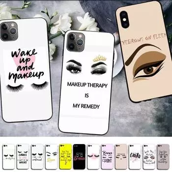 MaiYaCa Eye Wink With Glitter Eyes Lashes Phone Case for iphone 13 11 12 pro XS MAX 8 7 6 6S Plus X 5S SE 2020 XR cover iphone 6 6s