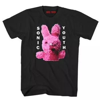 Майк Келли Молодежная группа Розовый Кролик Принт Большой Круглый вырез Свободные хлопковые футболки с коротким рукавом Унисекс S белый