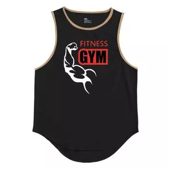 Майка для тренировок в тренажерном зале, мужская спортивная одежда без рукавов, рубашка-стрингер, модная одежда, майки для бодибилдинга, жилет для фитнеса M хаки/чёрный