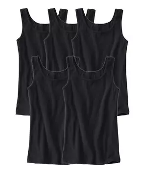 Майка Хлопковая Майка Набор из 4L [Nissen] Топы, 100% Топы, 5, Черный, чёрный