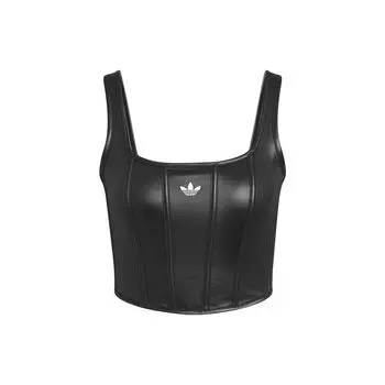 Майка-корсет Adidas Originals Trefoil с однотонным логотипом, женские топы, черные IX1912 XXS