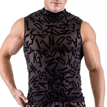 Майка LETTER черная M прозрачный